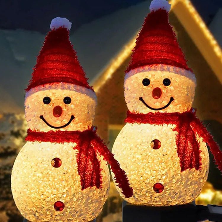BrightNest Schneemann Solarleuchten Außen Winterdekoration Leuchtende Sonnenlichtaufladung