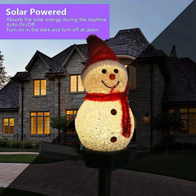 BrightNest Schneemann Solarleuchten Außen Winterdekoration Leuchtende Sonnenlichtaufladung