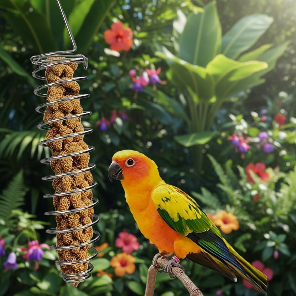 AeroNest Stainless Steel Parrot Food Dispenser Durable And Hygienic