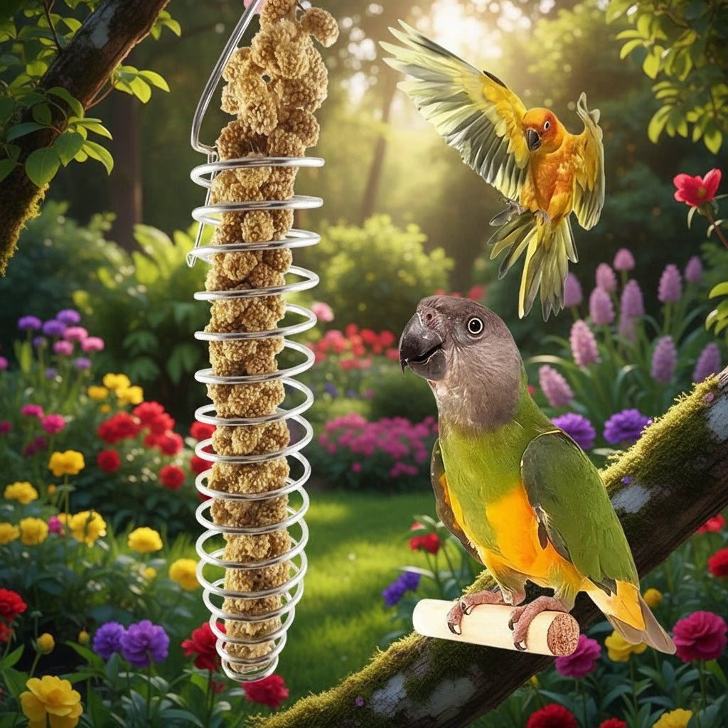 AeroNest Stainless Steel Parrot Food Dispenser Durable And Hygienic