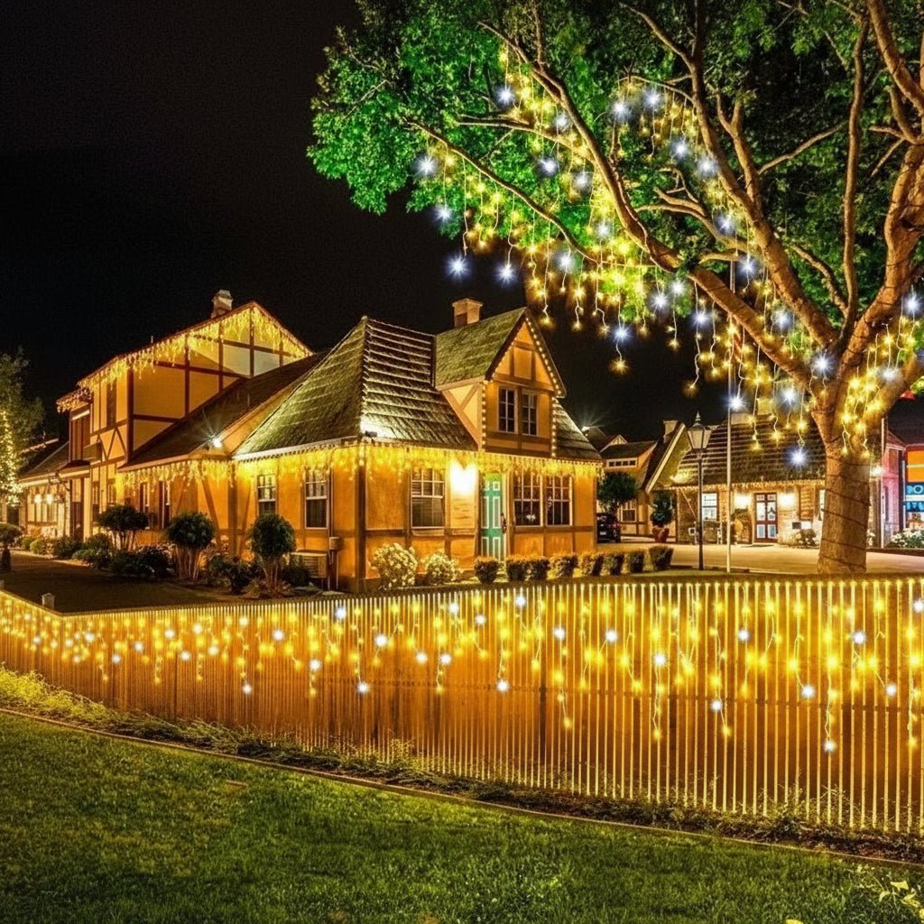 Luzes de Cortina LED LumaLace para Férias Românticas e Mágicas e Casamentos