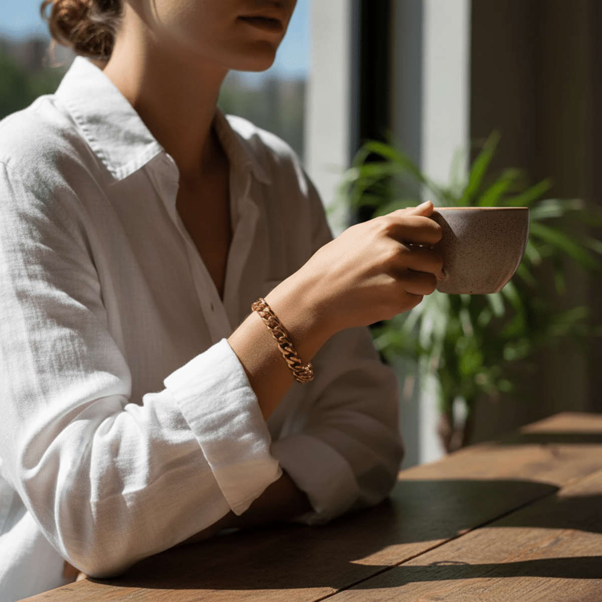 Rustfritt stål armbånd med pansret kjede for punkstil fra RogueForge, justerbart