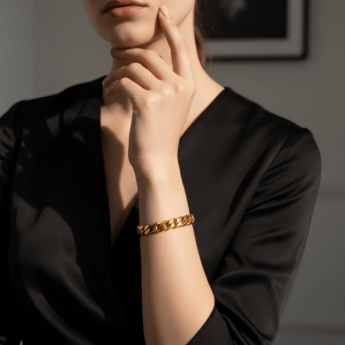 Rustfritt stål armbånd med pansret kjede for punkstil fra RogueForge, justerbart