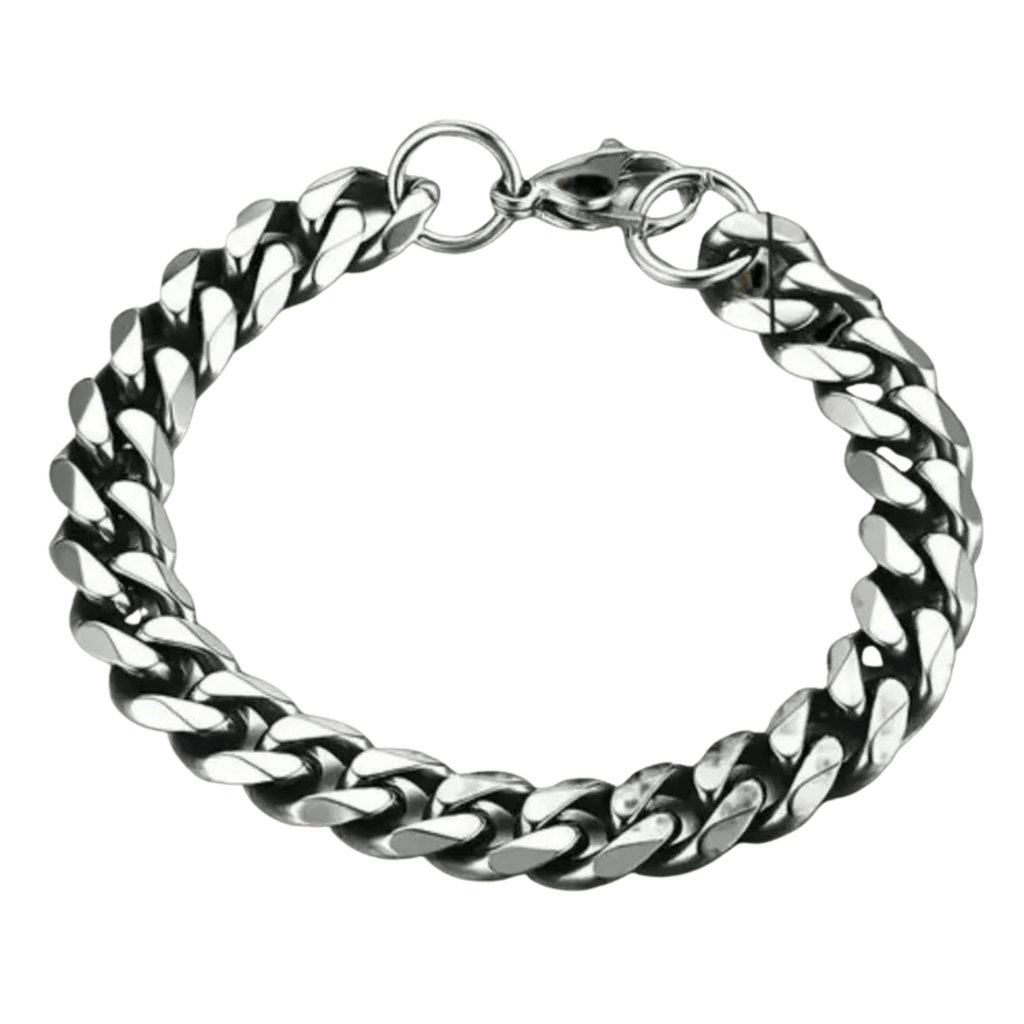 Rustfritt stål armbånd med pansret kjede for punkstil fra RogueForge, justerbart