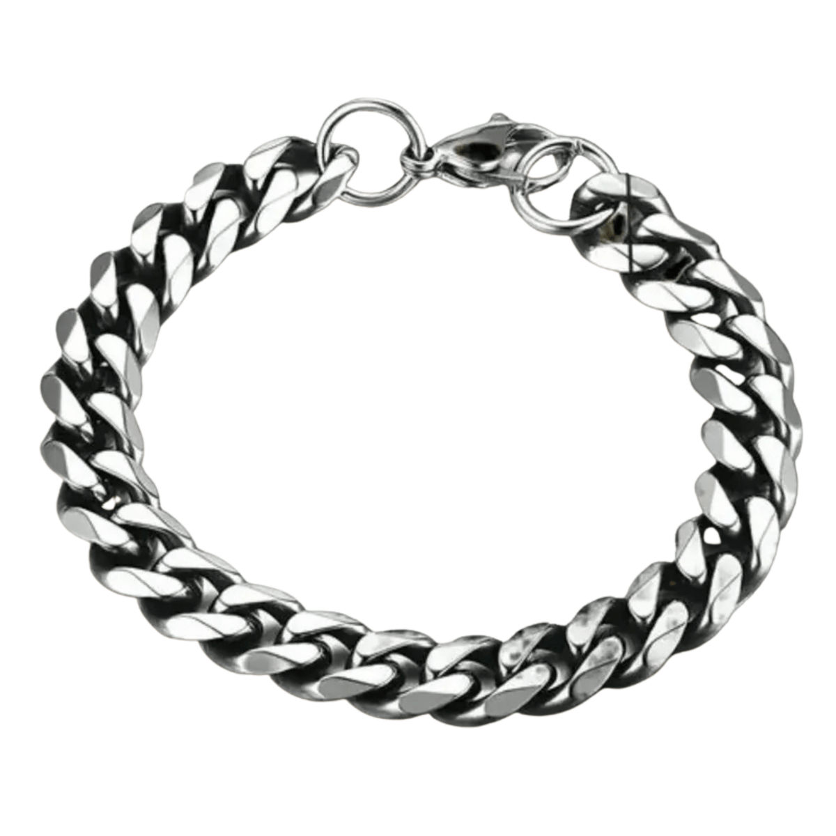 Rustfritt stål armbånd med pansret kjede for punkstil fra RogueForge, justerbart