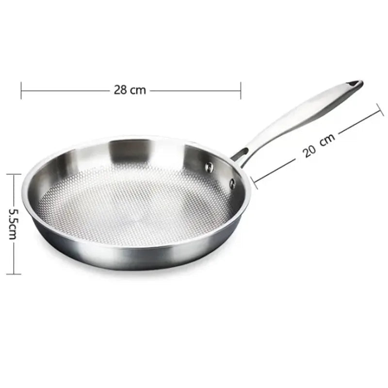 HeritageForge unbeschichtete Edelstahl-Bratpfanne für Steaks, gleichmäßige Hitze für Hobbyköche