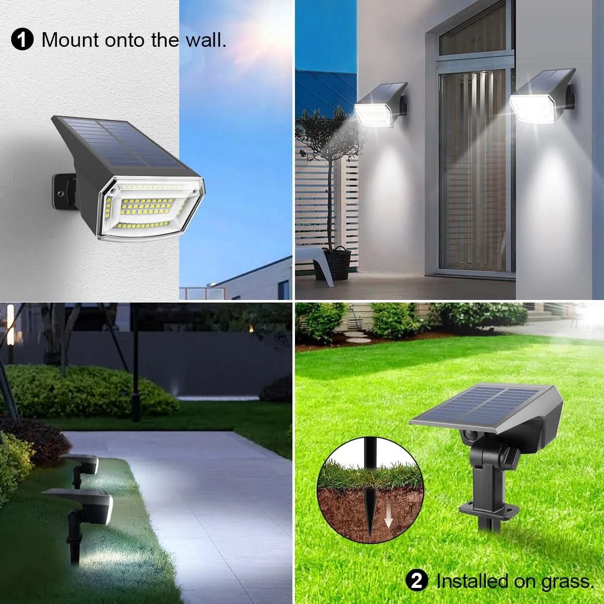 SunVista Solar LED Floodlight With Bright Long-Lasting Battery For Gardens And Paths