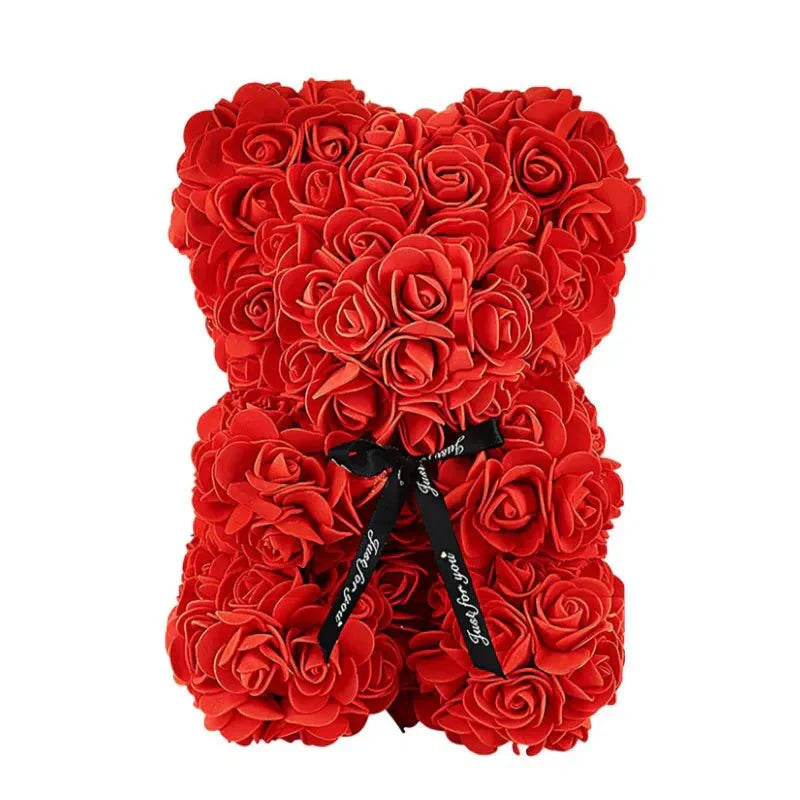 Everrose Bear Håndlaget Evig Rose Teddybjørn Romantisk Gave til Kjære