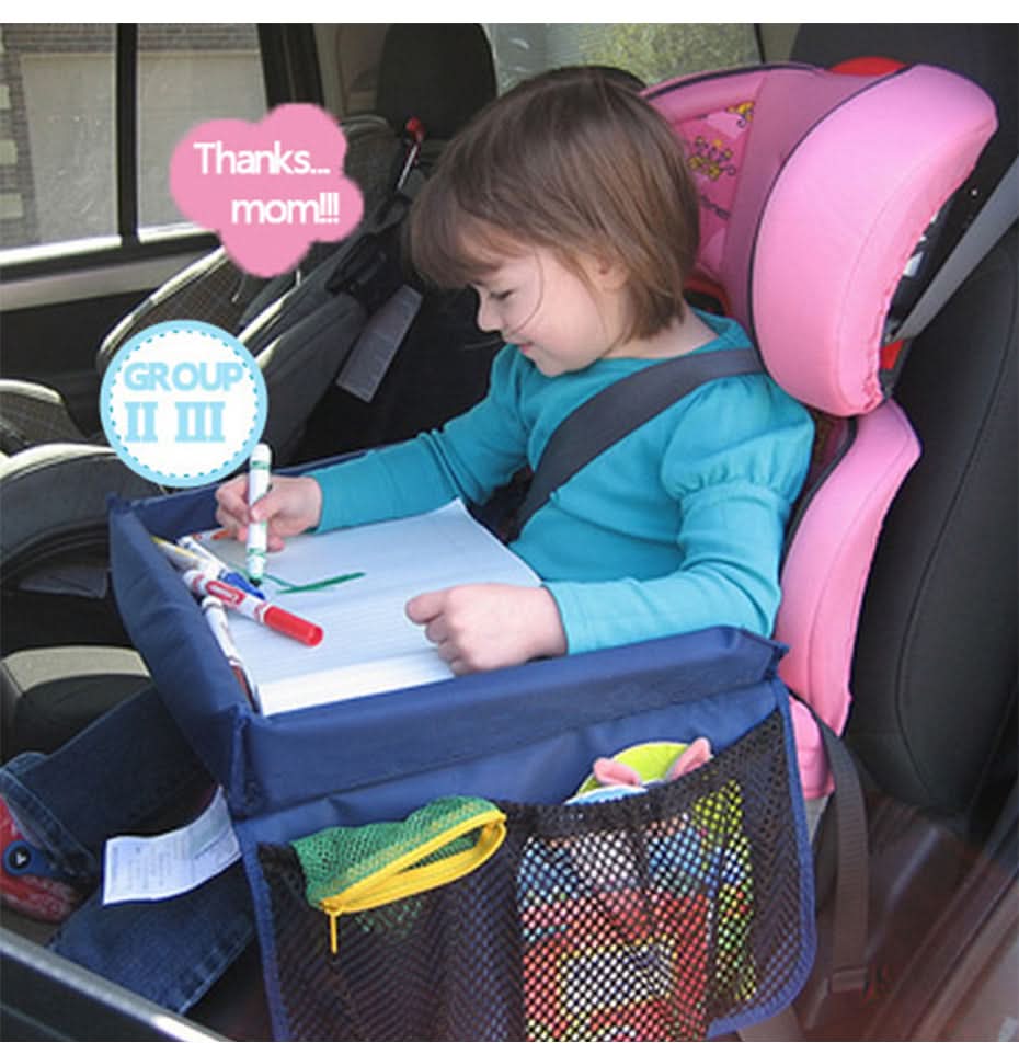 VoyageMate Kids Travel Tray for Snacks and Games, Stable Car Companion