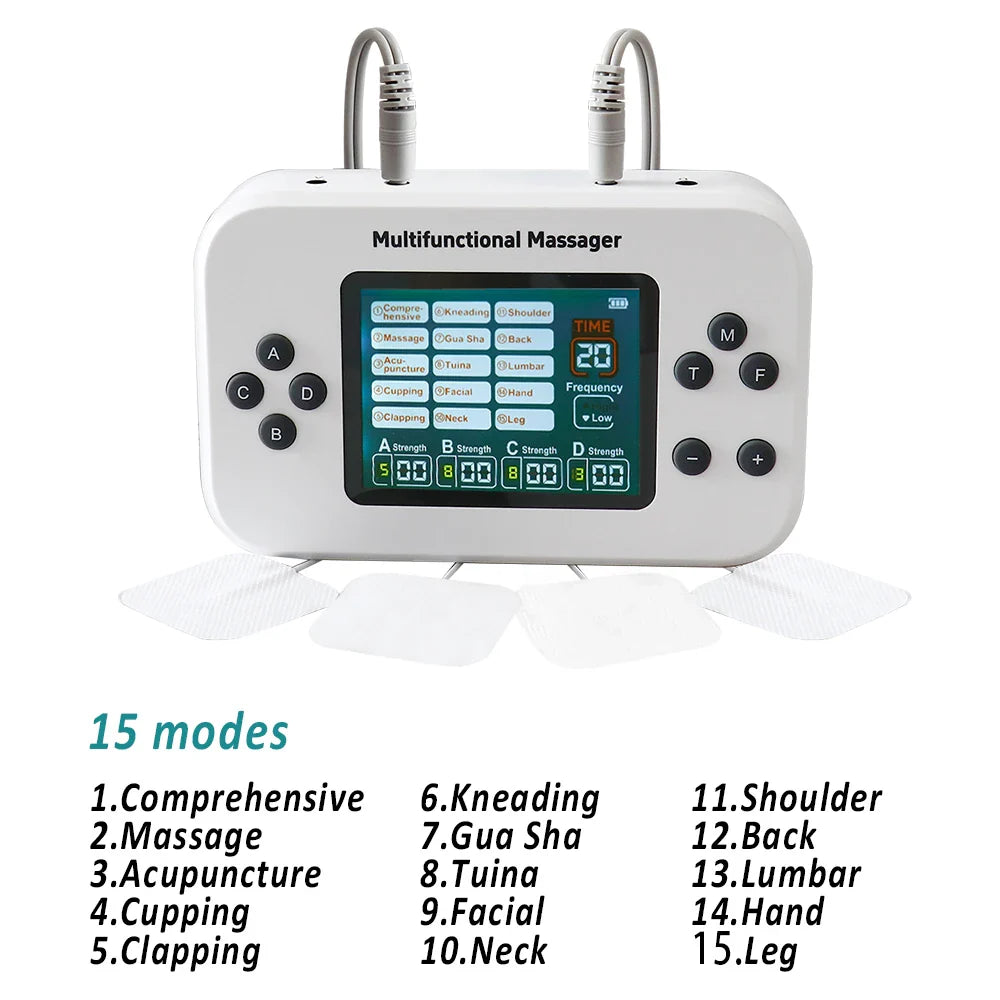 4-Channel TENS & EMS Rechargeable Muscle Stimulator with 15 Modes & 30 Intensity Levels
