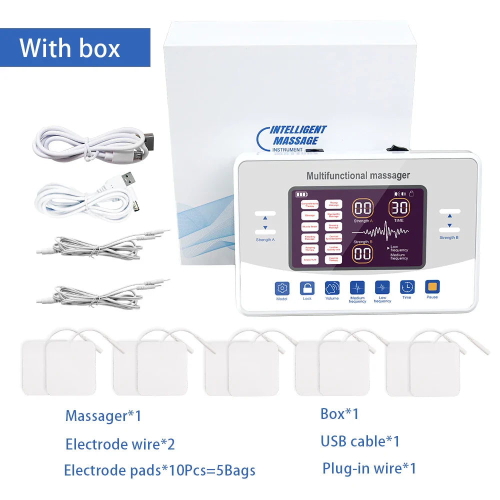 4-Channel TENS & EMS Rechargeable Muscle Stimulator with 15 Modes & 30 Intensity Levels