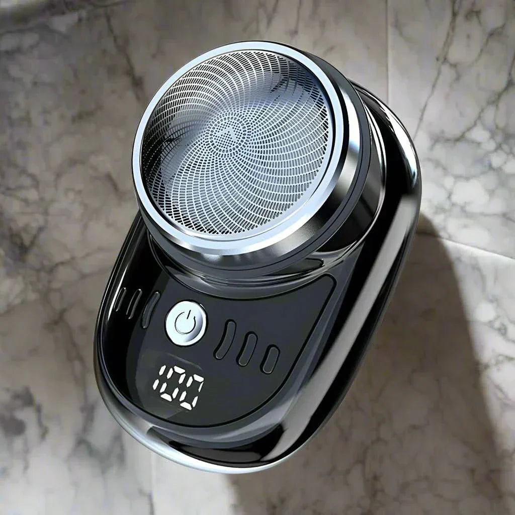 NovaTrim Mini Barberhøvel For Reise USB Oppladbar Med Digitalt Batterivisning