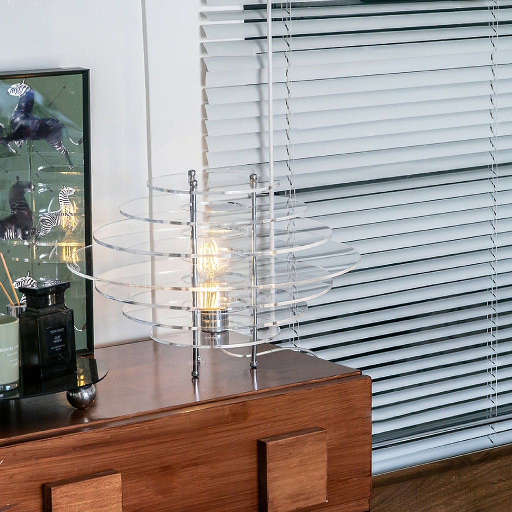 Lunaris | Chrome skrivebordslampe med moderne metal og akryl
