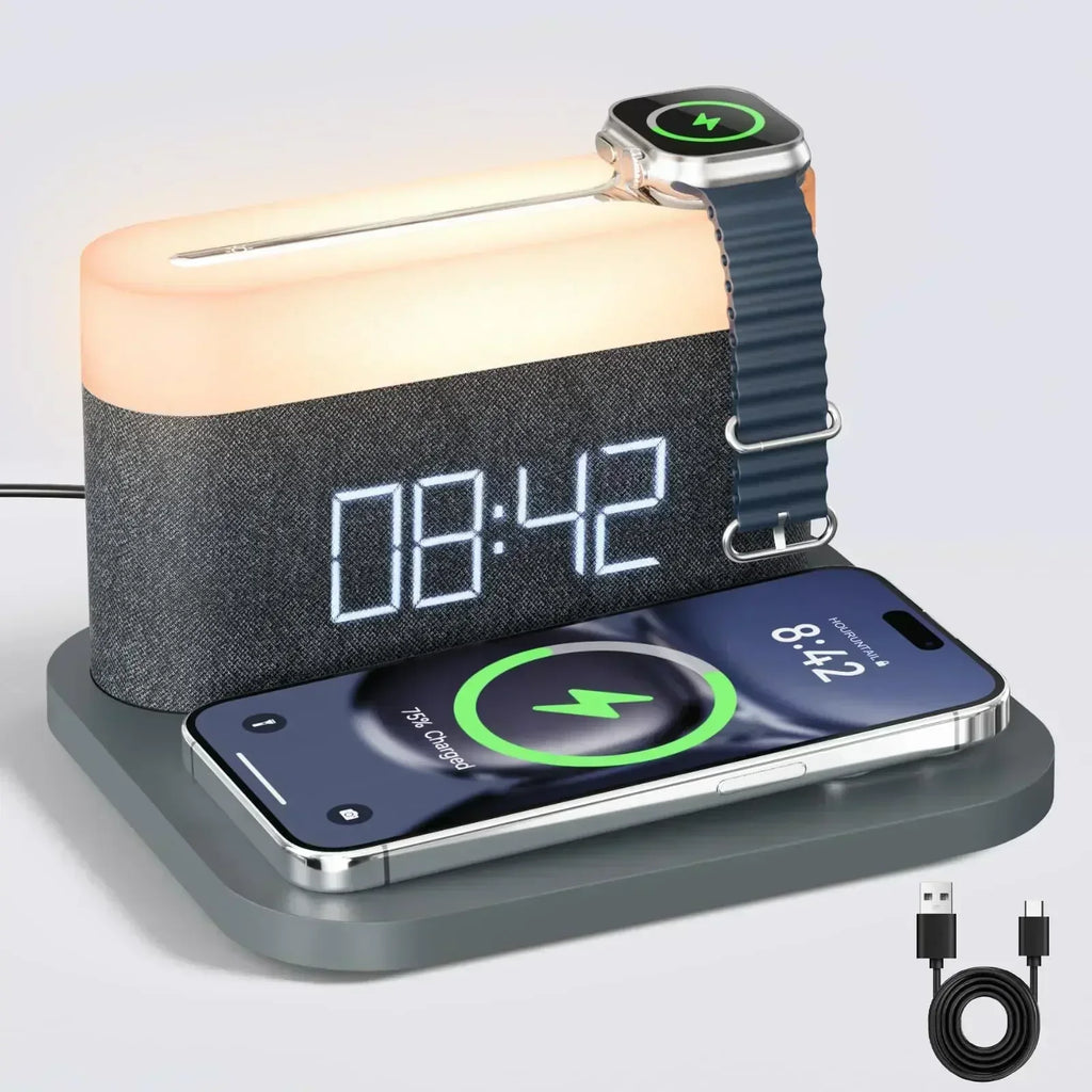 Lunara | 15W kabelloses Ladepad mit Nachtlicht für iPhone und Samsung | Orntli