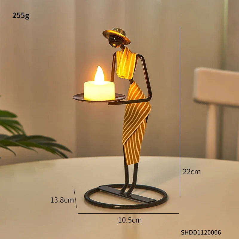 Eloria | Woman-Shaped Iron Candle Holder for Romantic Luxury Decor | Orntli