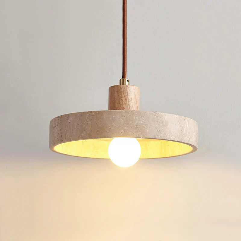 Elaraa Collezione di Lampade a Sospensione LED con Finitura in Travertino