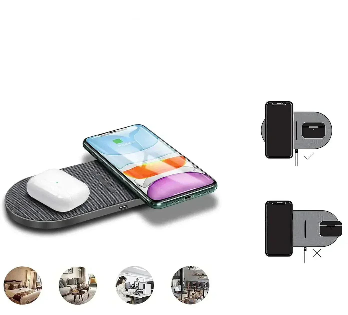 Station de charge sans fil 40W pour iPhone, AirPods et Samsung, charge ultra-rapide Lightning