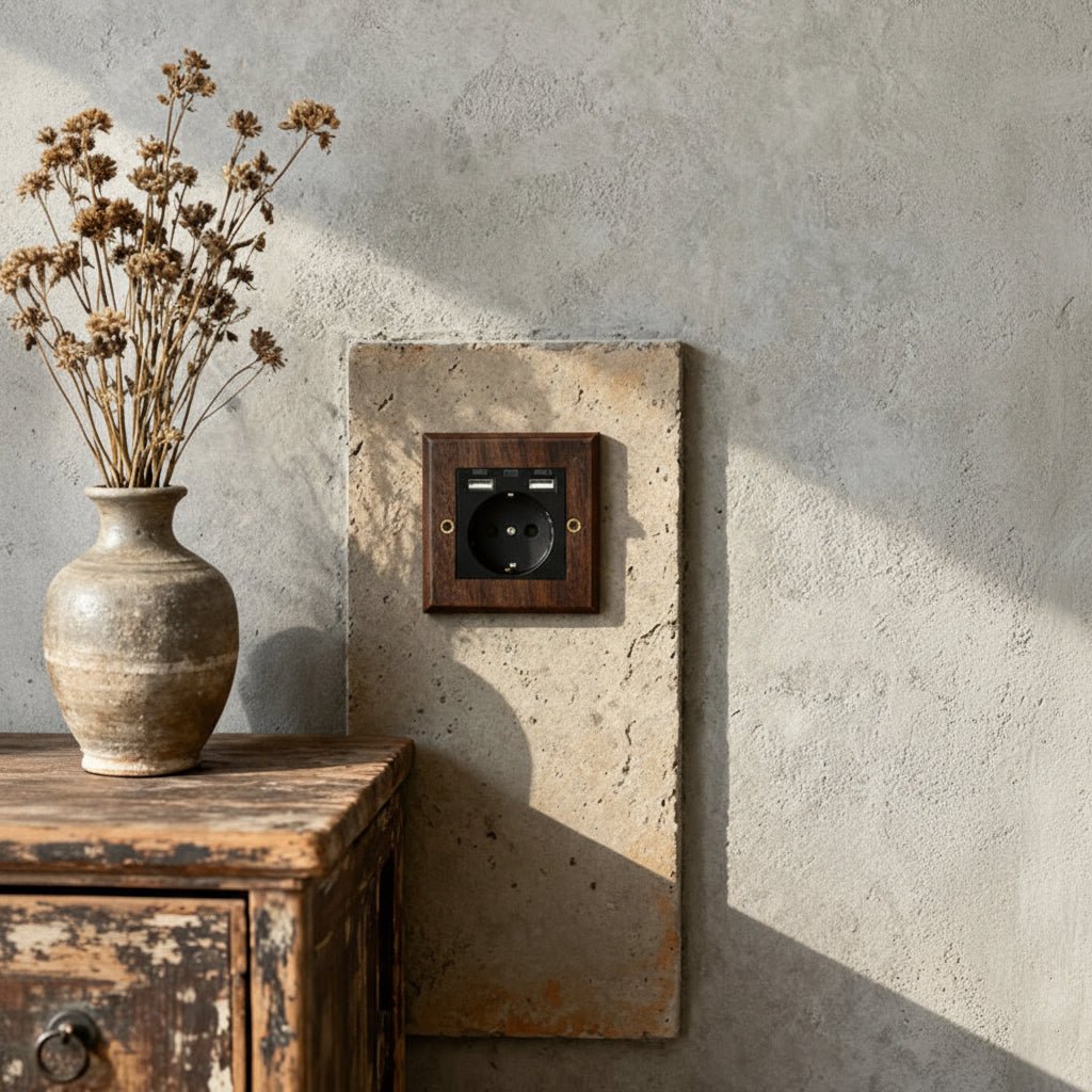 Interruttore in legno di noce dallo stile retrò con indicatore LED WalnutSwitch