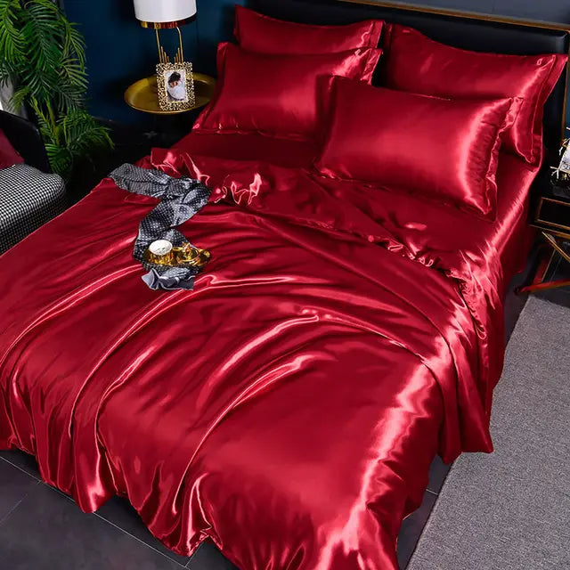 Lunara Satin Duvet Cover by Orntli Elegant Luxury Bedding