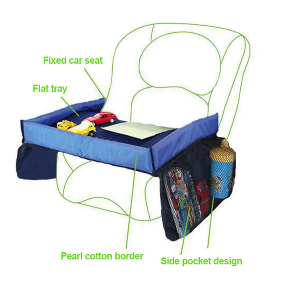 VoyageMate Kids Travel Tray for Snacks and Games, Stable Car Companion