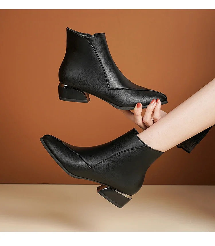 Vellora Streamlined Heeled Ankle Boots | Orntli
