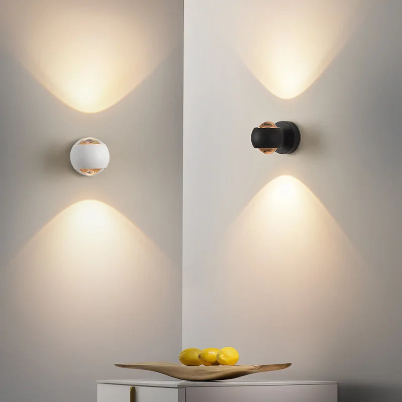 OrionGlow Kettős LED Falikar Fel-le Fény Vasból és Akrilból