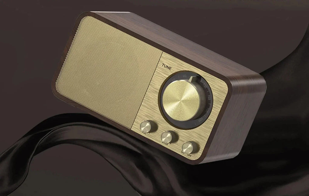 Nostalgisk Bluetooth-højttaler - Retro trådløs subwoofer i træ med Bluetooth 5.0