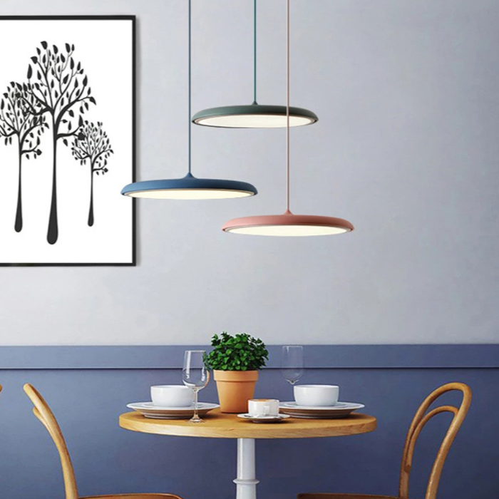 LumiNord | Energy-Efficient 30 cm Minimalist LED Pendant Light in Scandinavian Style for Kitchen and Modern Interiors | Orntli