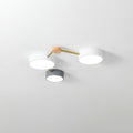 תאורת תקרה שקועה LED משולבת עם מסגרת מעץ מלא וברזל