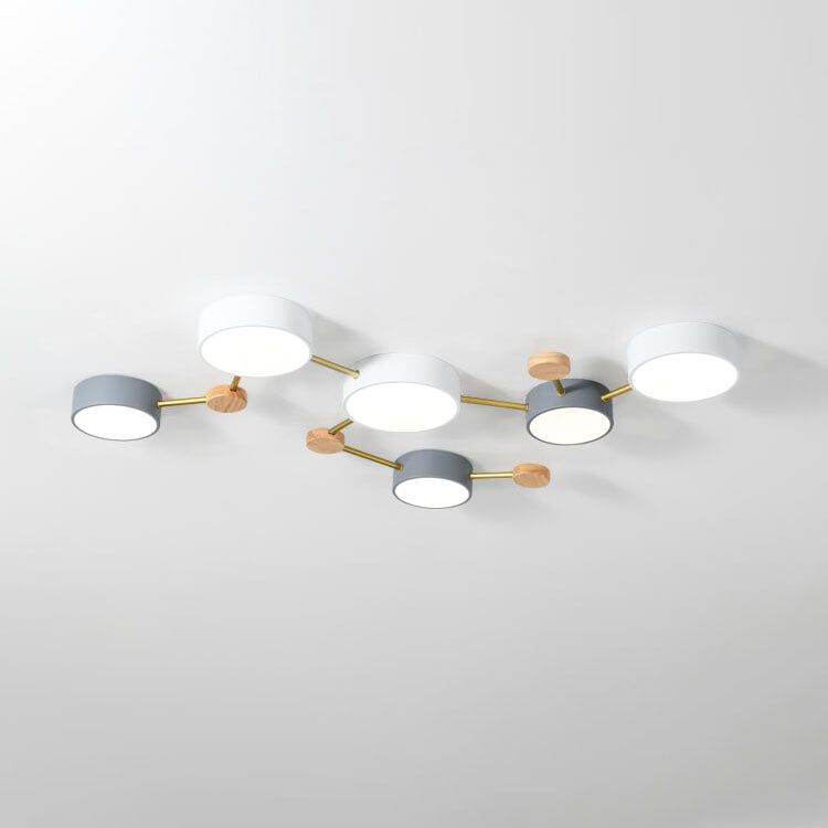 תאורת תקרה שקועה LED משולבת עם מסגרת מעץ מלא וברזל