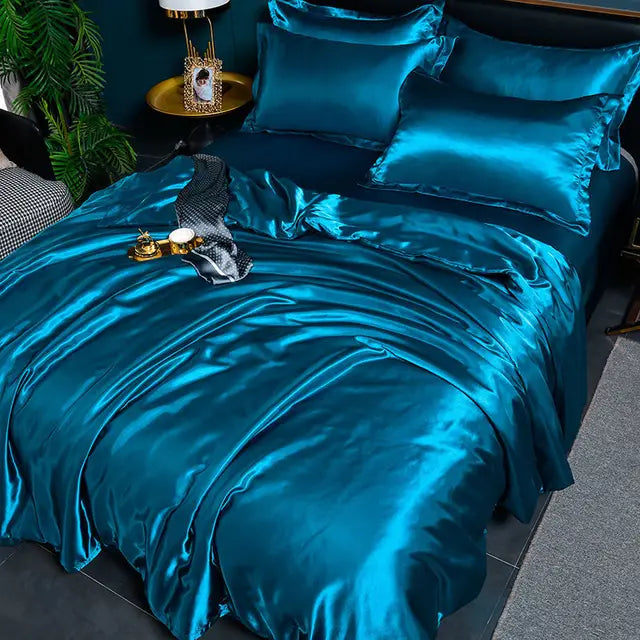 Lunara Satin Duvet Cover by Orntli Elegant Luxury Bedding