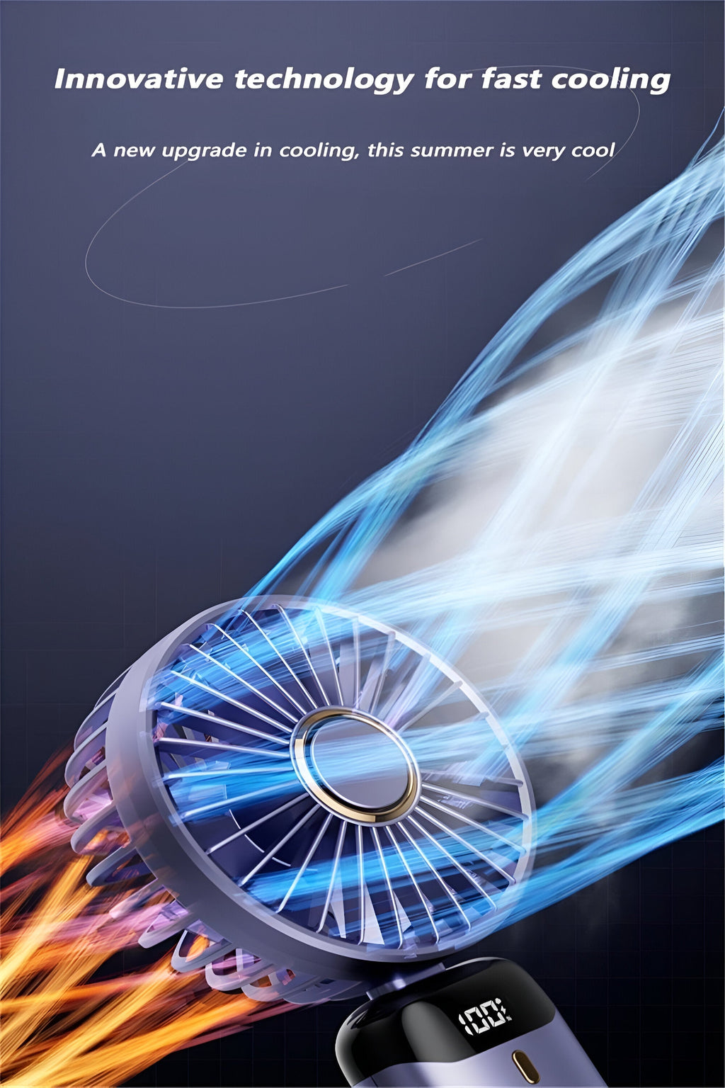 Genopladelig håndholdt ventilator