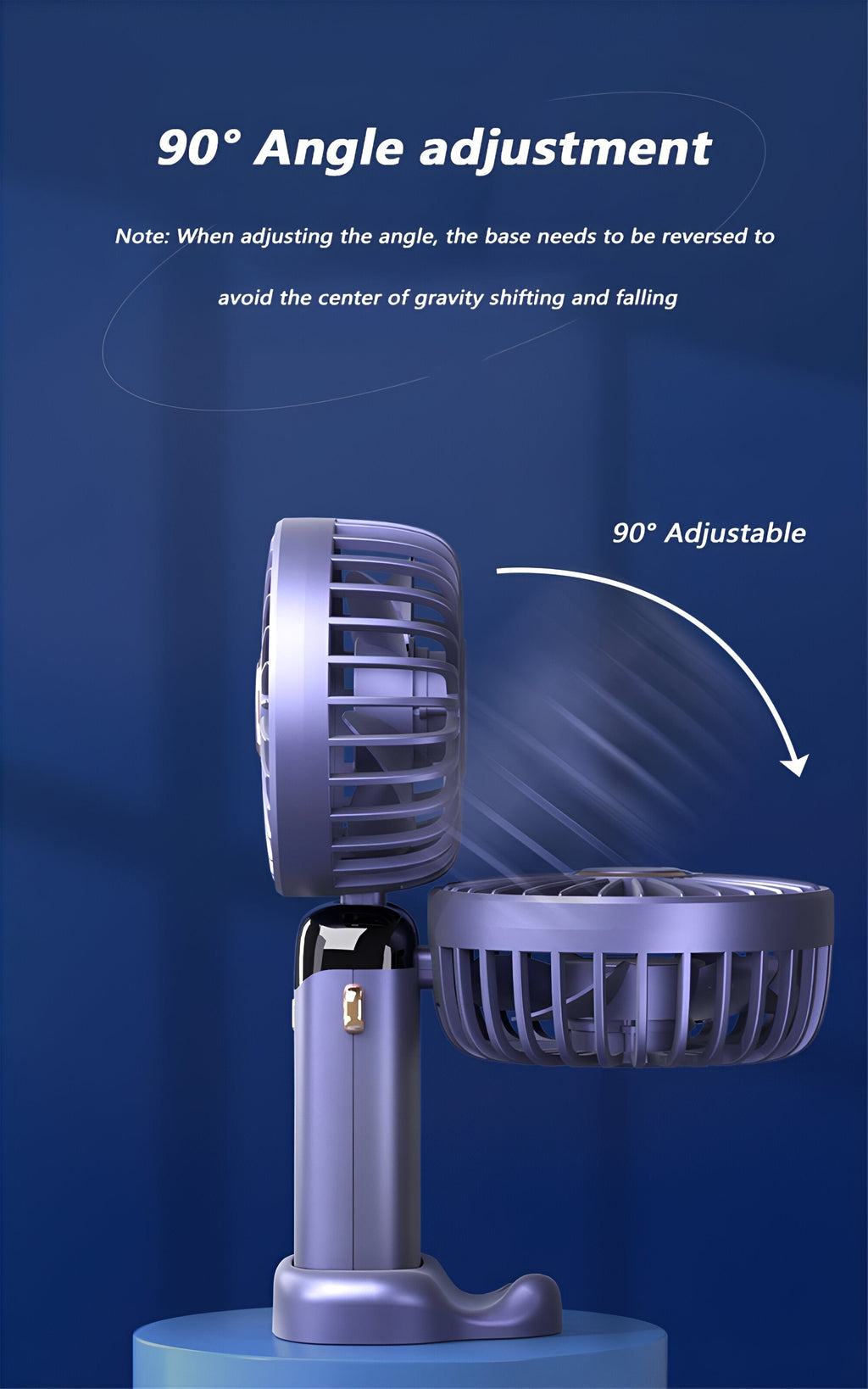 Genopladelig håndholdt ventilator