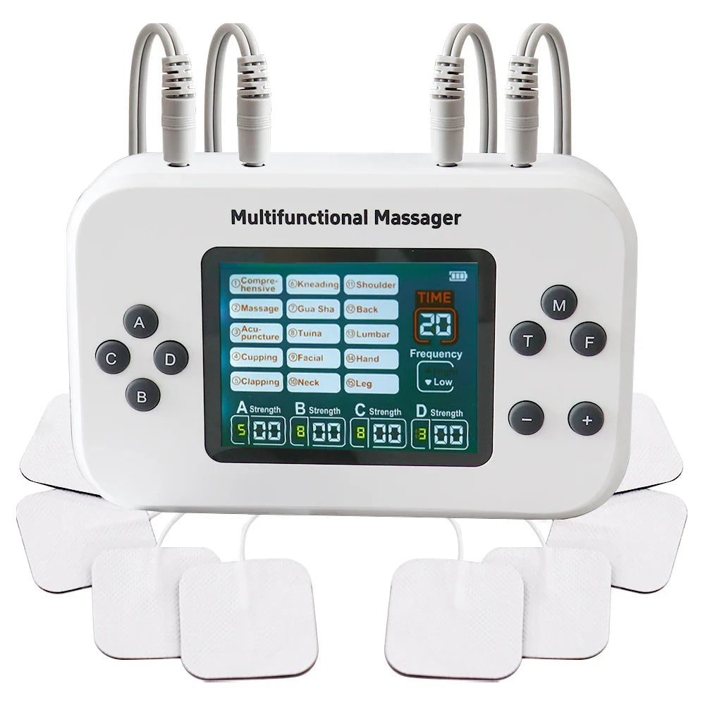 4-Channel TENS & EMS Rechargeable Muscle Stimulator with 15 Modes & 30 Intensity Levels
