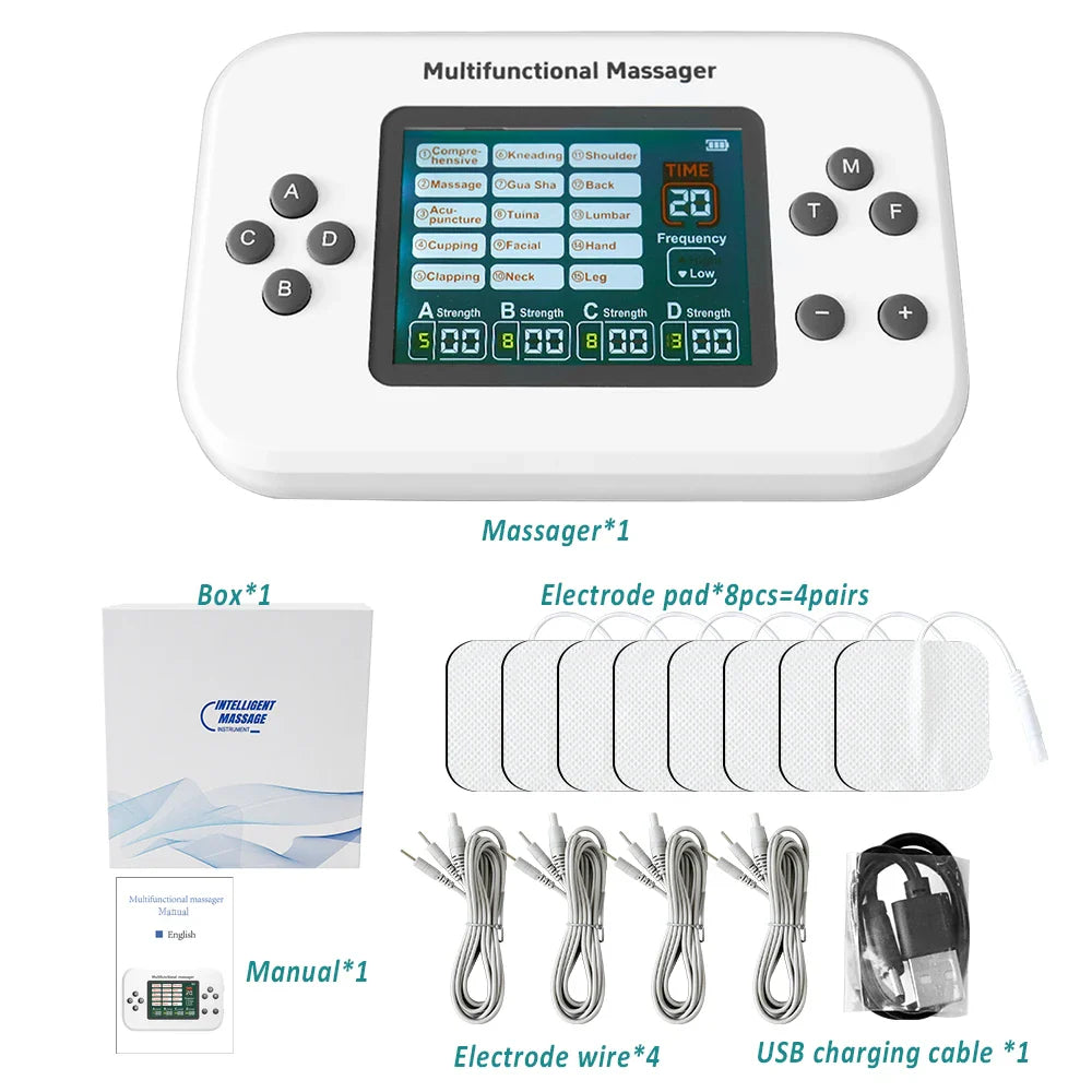4-Channel TENS & EMS Rechargeable Muscle Stimulator with 15 Modes & 30 Intensity Levels