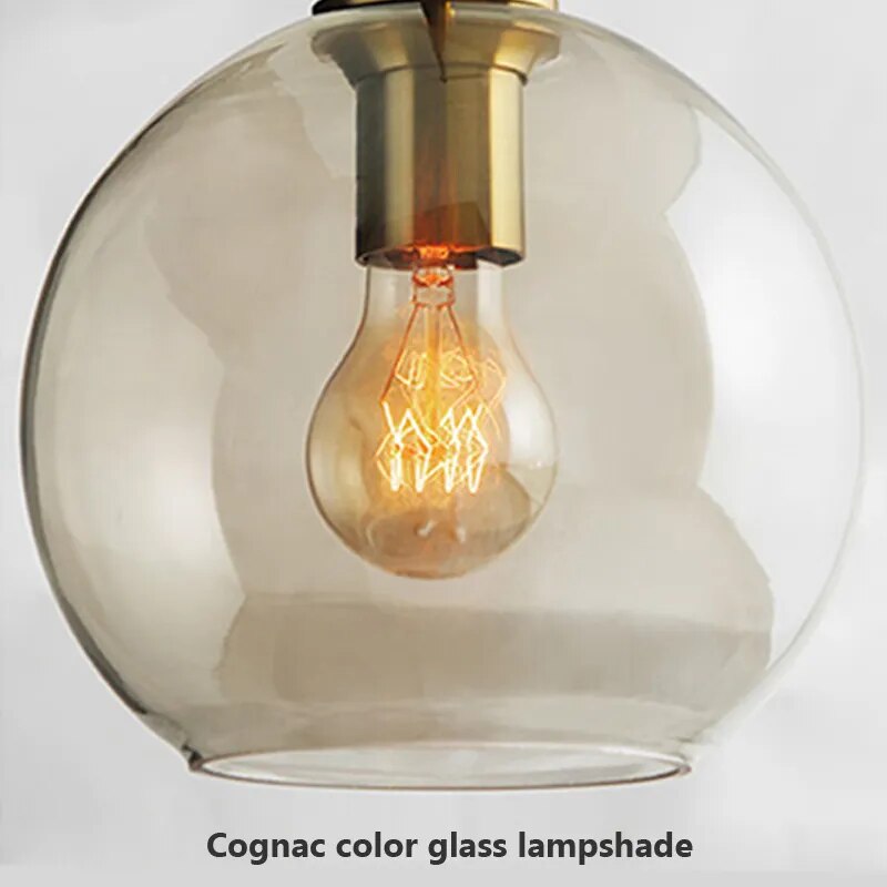 Skleněné závěsné svítidlo v severském průmyslovém stylu, moderní luxusní LED