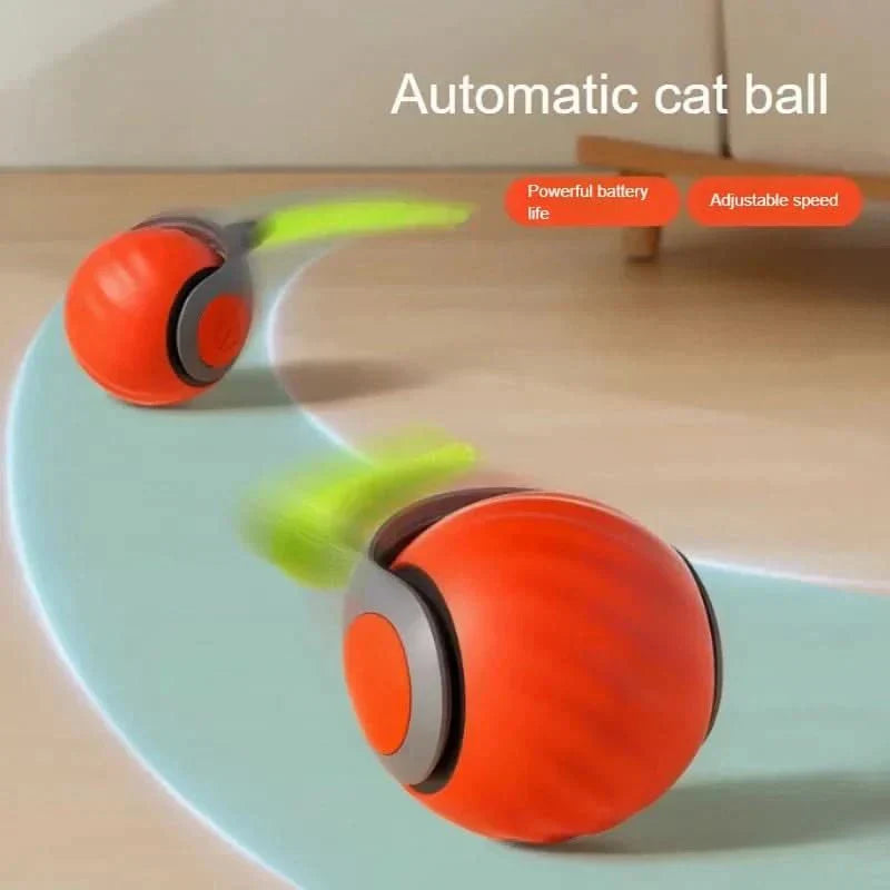 PawNova Interactive Rolling Toy USB Rechargeable With Faux Tail for Pets