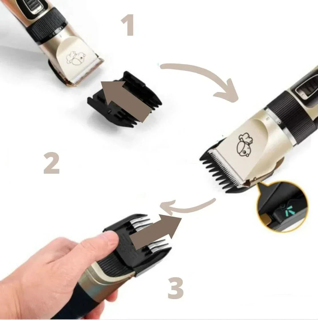 Tondeuse pour chiens PawsPro Groomer Pro avec brosse, pour tous les types de pelage | compagnien