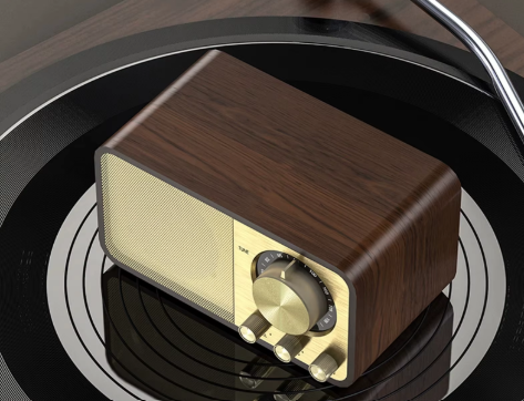 Nostalgisk Bluetooth-højttaler - Retro trådløs subwoofer i træ med Bluetooth 5.0