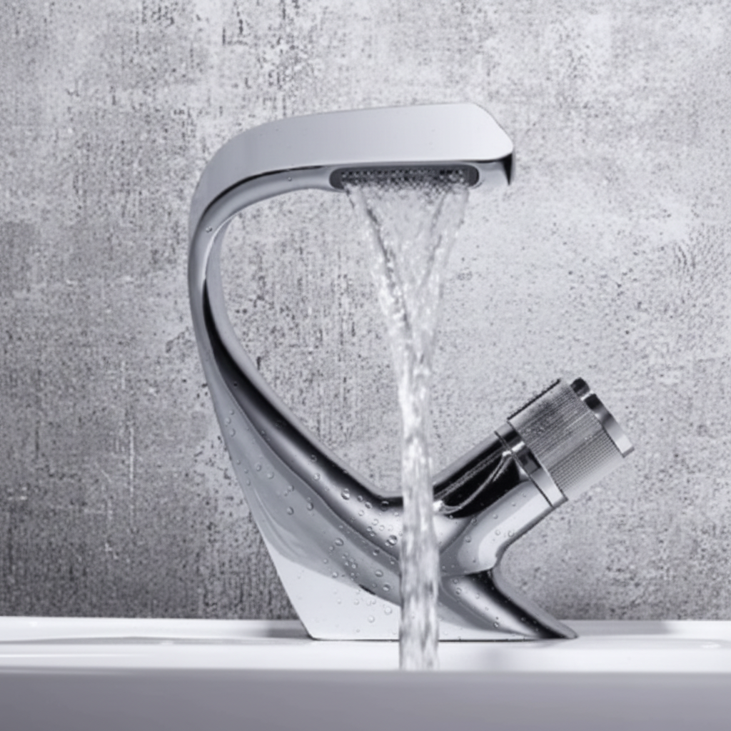 AQUACASCADE Luxury Basin Mixer With Waterfall Flow For Modern Bathrooms