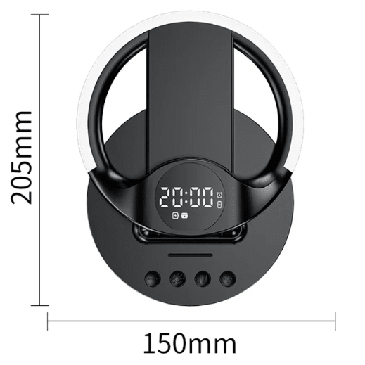 תחנת טעינה PowerHub 6 ב-1 עם תאורת RGB ושעון מעורר