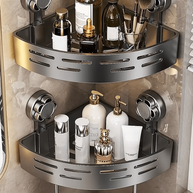 SHELVARA Corner Shelf In Gray For Neat Organization
