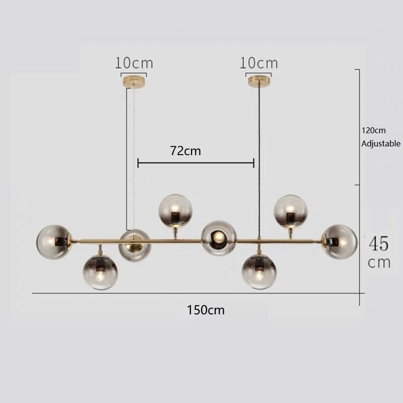 Astraeon Aluminium Glazen Kroonluchter In Gouden Of Zwarte Afwerking Voor Moderne Kamers