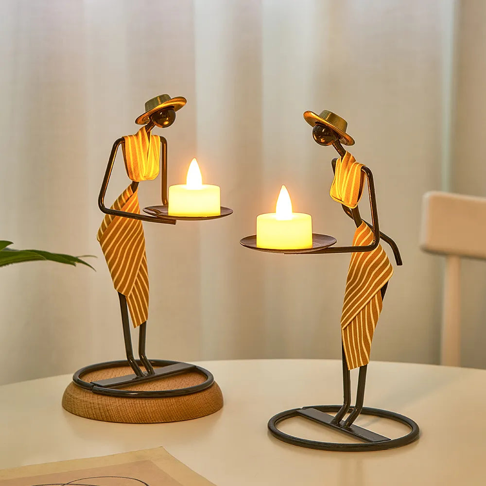 Eloria | Woman-Shaped Iron Candle Holder for Romantic Luxury Decor | Orntli