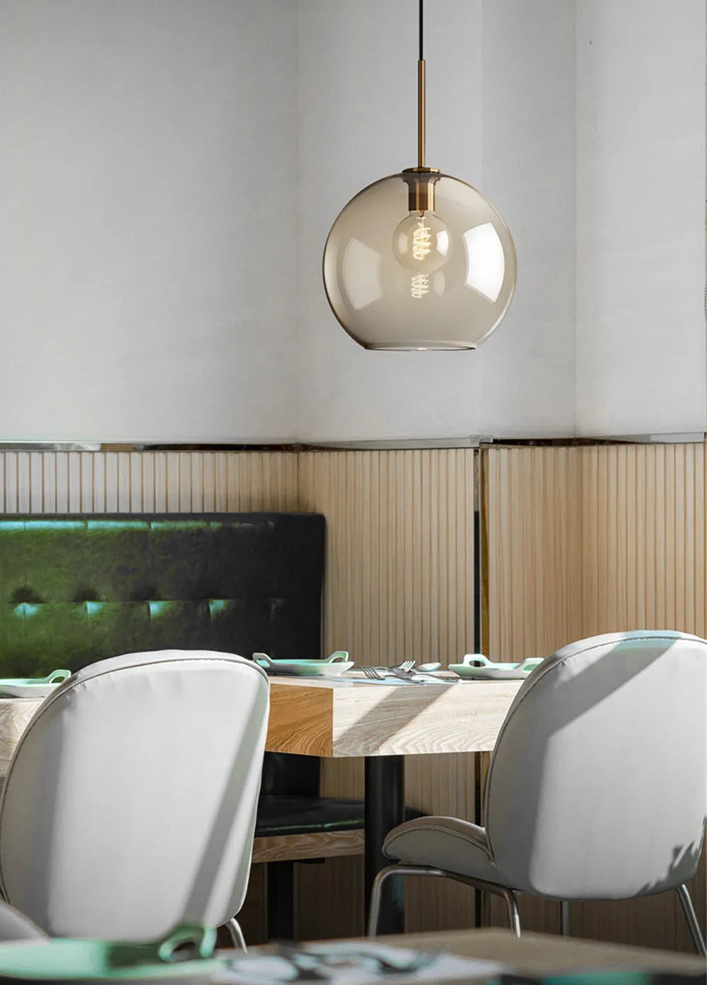 Skleněné závěsné svítidlo v severském průmyslovém stylu, moderní luxusní LED