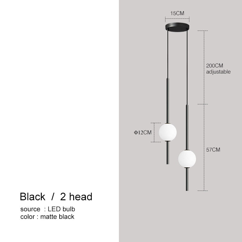 Moole Doon - nordické jednoduché závěsné světlo s kulatým skleněným stínidlem