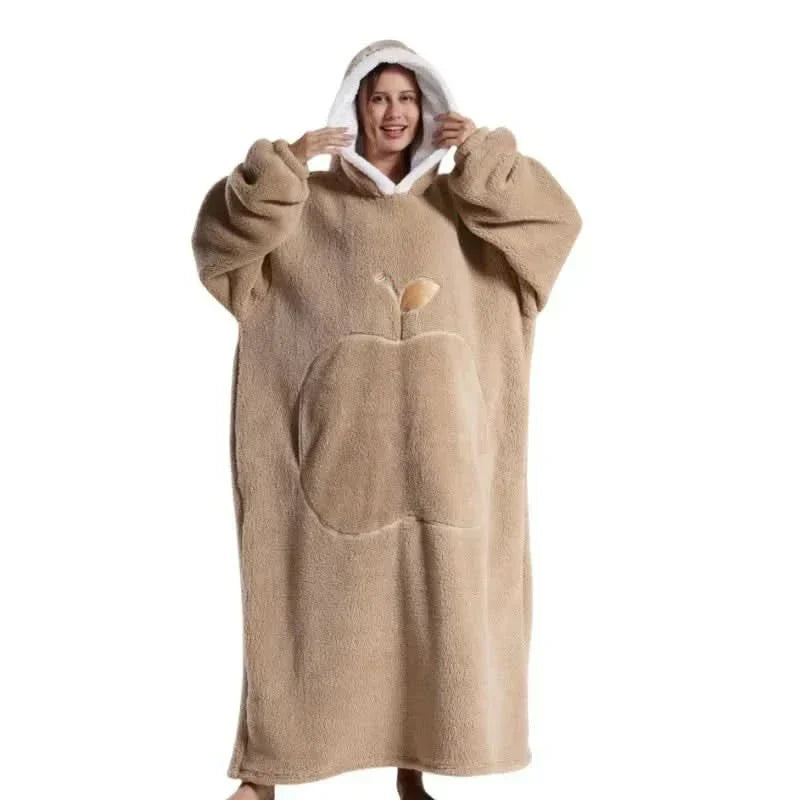 Bluza z polaru oversize z przytulnym kapturem dla maksymalnego komfortu w domu