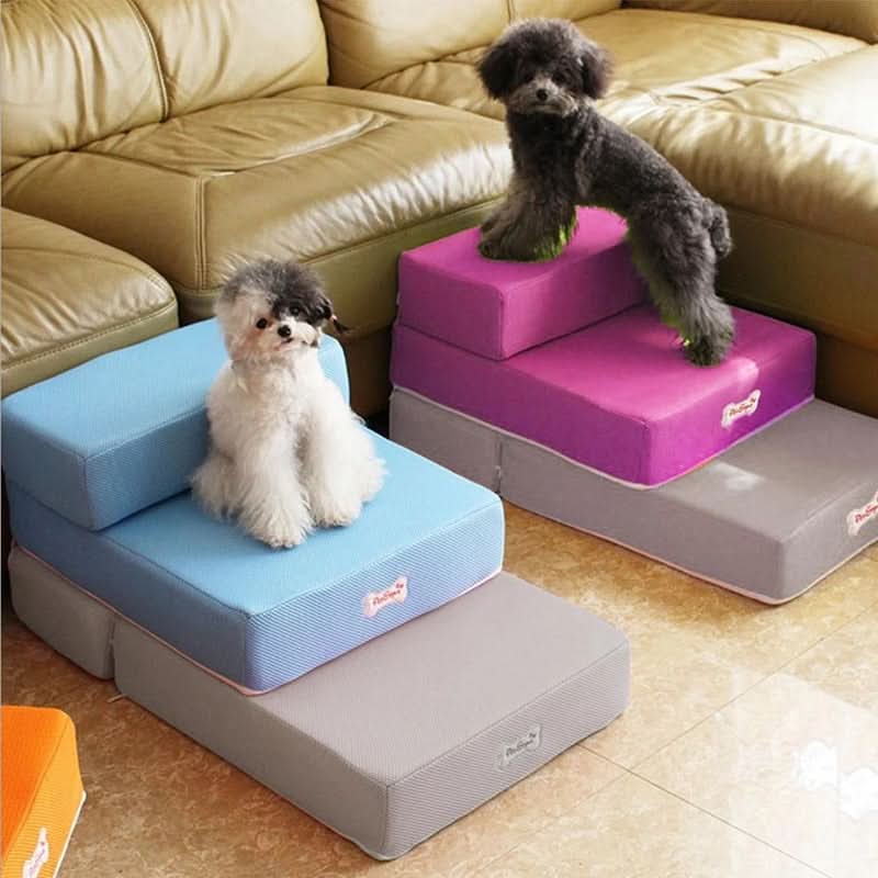 PawRise Elite Luxusní schůdky pro psy pro bezpečný přístup na pohovku a postel pro starší psy