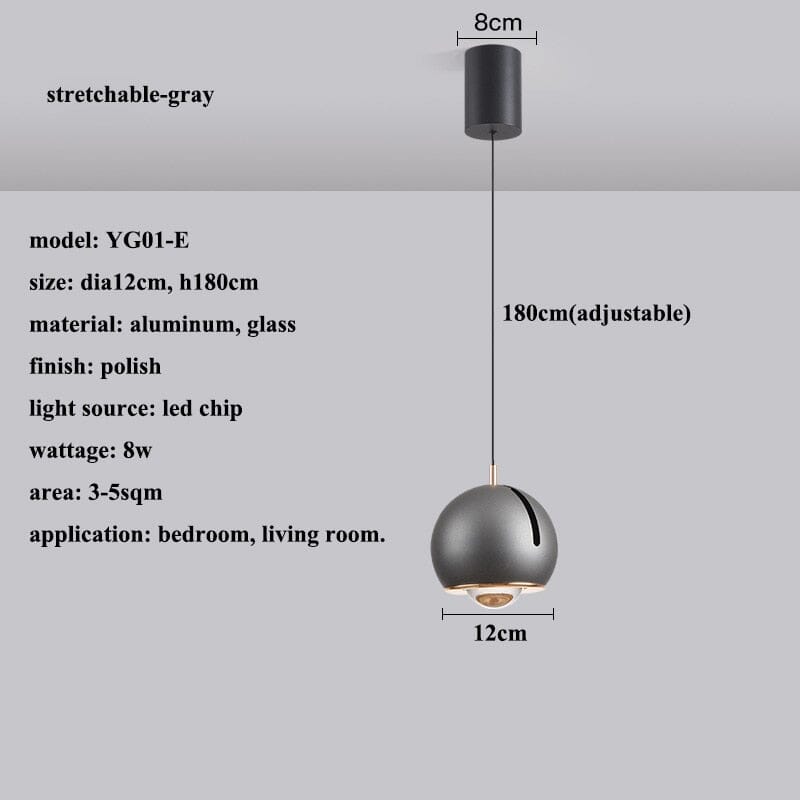 AstraLume Regulowana Kątowo Lampa Wisząca LED ściemnialna