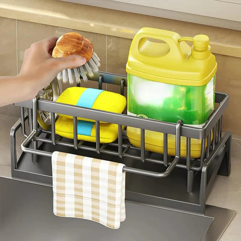 CLEANSINK Sink Organizer With Drainage And Metal Frame